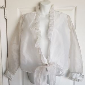 Chiffon White Bolero Jacket